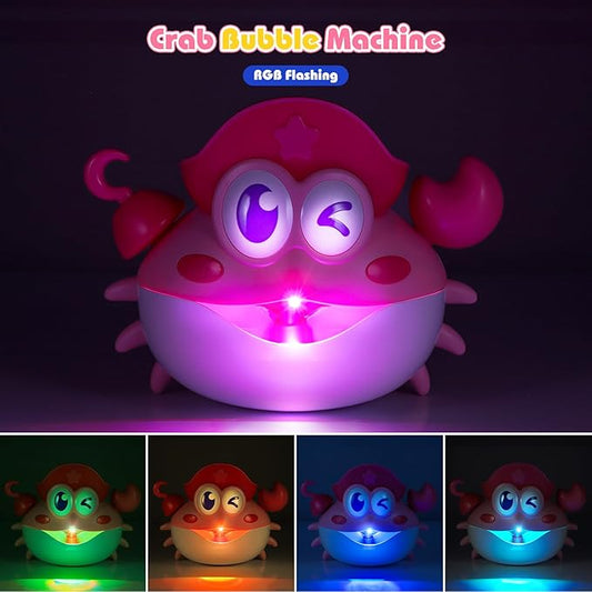 Bath Toys, Light Up Crab Bath Bubble Maker Bathroom Toys for Kids Ages 1-3 4-8,Bath Bubble Machine with Colourful Light Toddler Bathub Toy Great Birthday for Kids