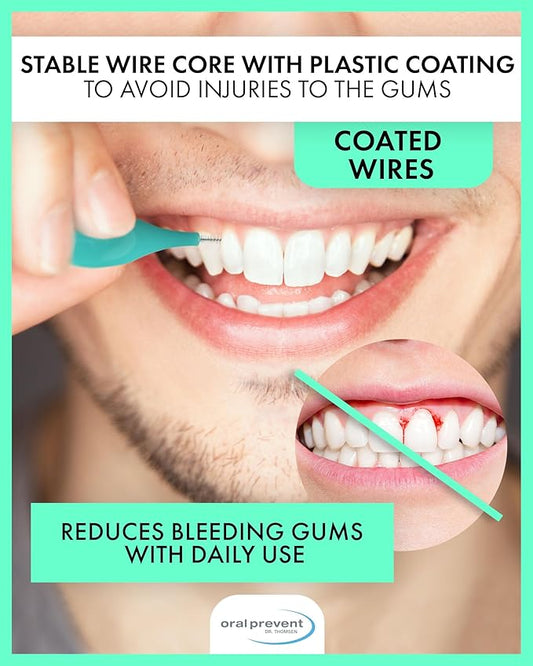 Smart Grip Interdental Brushes 0.80 mm – Green – ISO 5 – Deep Cleaning Between Teeth – Ultra-Fine Dental Picks – 24 Pack