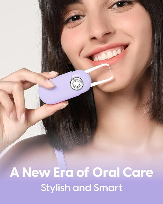 C1S Reusable Flosser Set, Auto-Restringing Flosser with Replaceable Floss Capsule, Multi-Hygiene, Portable Travel Floss, Recyclable Zero Waste, Unflavored(Dawn Purple)