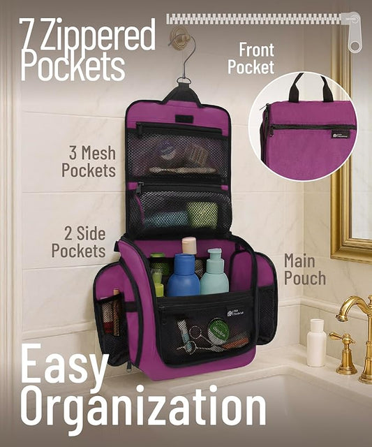 DD D&D Wanderlust D&D Hanging Travel Toiletry Bag for Men and Women – Cosmetics, Makeup and Toiletries Organizer Kit with 10 Compartments