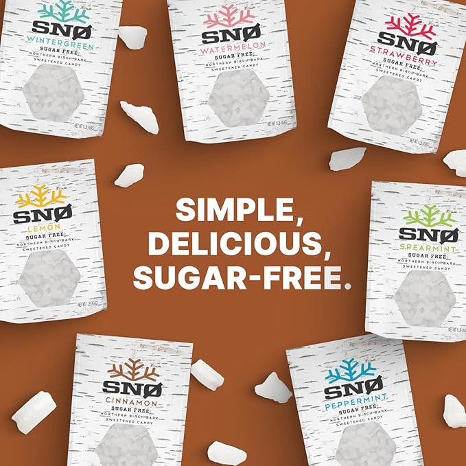 SNØ Cinnamon Xylitol Candy Chips | Oral Health Support | Pure Birch Xylitol | Sugar-Free, Low-Carb, Diabetic-Friendly | Vegan, Non-GMO, Gluten-Free, Kosher, Keto-friendly (1 LB Bag)