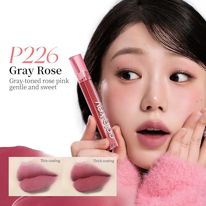 COLORKEY Airy Velvet Lip Tint, Matte Finishs, Longwear Rich Lip Colors, non-sticky, Creamy Soft Texture, Waterproof Lip Stain, Matte hydration, non-drying. Velvety finish (R247 Spring Snow, 3g)