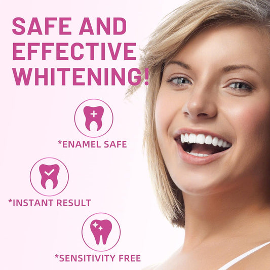 Teeth Whitening Strips for Sensitive Teeth Enamel Safe Smile Whitening Kit, 28 Strips 14 Treatments, No-Slip Remove Coffee Wine Smoking Stains Professional