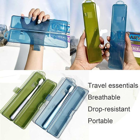 2 Packs Toothbrush Travel Case, Breathable Toothbrush Travel Holders, Compact Portable Toothbrush Holder for Travel, Vacation, Camping, Gym, Business Trips, Office