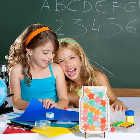 Star Reward Jar for Kids, Personalized Reward Jar for Students, Teachers & Parents, Positive Behavior Chart System with 25 Colorful Stars, Magnetic Incentive Jar for Fridge, Board, Classroom or Home