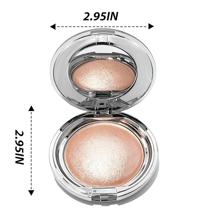 Highlighters Makeup Palettes,Face Glitter Glow Makeup Natural Glow Finish,Face Body Highlighters & Luminizers, Pearl Shimmer Highlighter Makeup Smooth Baked Powder,02-Sun Glow