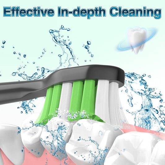 Aoremon Toothbrush Replacement Heads for Phillips Sonicare Replacement Brush Head Compatible with Most Philips Sonicare Click-on Electric Toothbrush, Black 10 Pcs