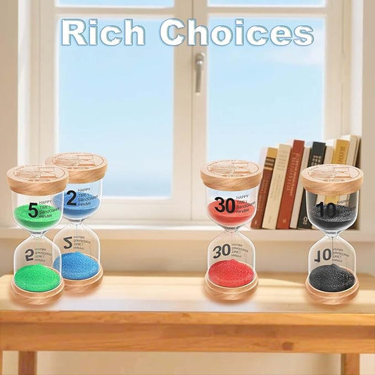30 Minute Sand Timer Hourglass, Beech Wood Hourglass Sand Clock, Small Black Wooden 30 Min Hour Glass, Sandglass, Reloj De Arena Classroom, Game, Kitchen, Home, Office, Decorative