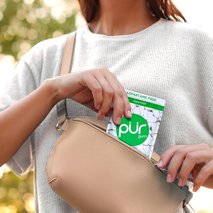 PUR Gum | Aspartame Free Chewing Gum | 100% Xylitol | Natural Spearmint Flavored Gum, 55 Pieces (Pack of 12)