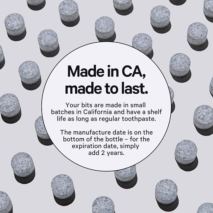 Bite Whitening Toothpaste Tablets – Nano Hydroxyapatite & Xylitol (Mint Charcoal) | Sensitive Teeth Friendly | No Fluoride, Vegan, Cruelty-Free | Travel-Size | 2 Bottles (124 Bits) | Made in USA