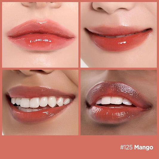 Laka Fruity Glam Lip Tint Mini, 1.9g/0.07oz, Glowing Lip Stain with Wide Color Spectrum, Hydrating & Lightweight Texture, Long-Lasting Bold Stain, Non-Sticky, Vegan, K-Beauty (#125 Mango)