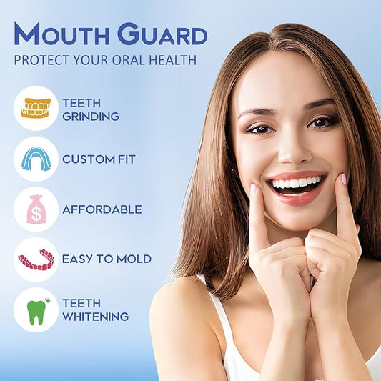 Mouth Guard for Grinding Teeth at Night, Night Guards for Teeth Grinding, Mouth Guard for Sleeping, Pack of 4 Mouth Guards for Clenching Teeth at Night – Includes 2 Sizes & 1 Travel Case