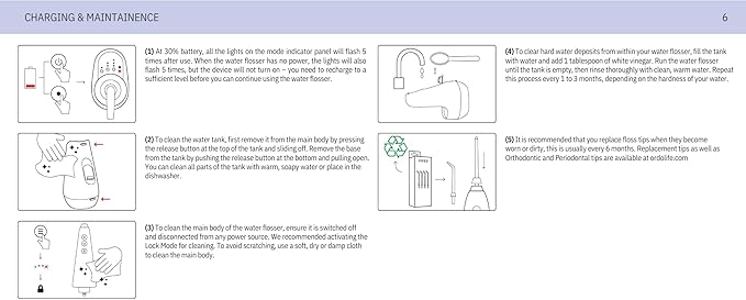 Ordo Water Flossers for Teeth, Cordless IPX7 Waterproof Oral Irrigator, 3 Pressure Settings, Portable, Rechargeable Electric Sonic Flosser, Dental Professional Recommended, Pearl Violet