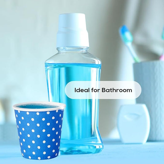 600 Pack 3 oz Paper Cups for Bathroom, Small Mouthwash Cups, Disposable Mini Bathroom Cups, Cold Beverage Drinking Cup for Water Coolers, Party, Home and Office(Dots)