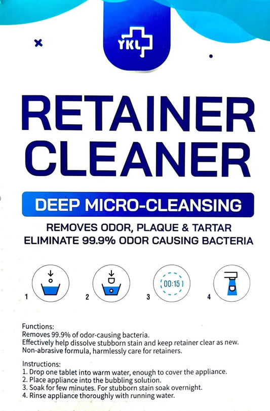 Retainer & Denture Cleaner Tablets - 4 Months Supply (120 pcs) Dental Retainers for Aligner - Mouth & Night Guards - False Teeth Whitening - Removes Odor & Plaque (120 Pcs)
