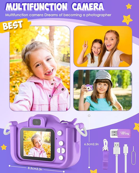 Kids Camera Toys for 3-12 Year Old Girls Unicorn Camera for Kids,Chritmas Birthday Festival Gifts for Girls,Digital Video Camera for Toddler 32G SD Card