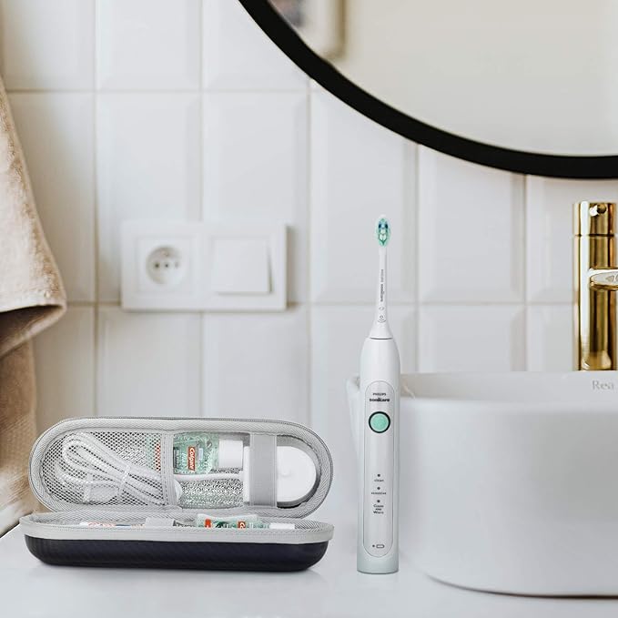 Yinke Hard Travel Case for Oral-B/Oral-B Pro 1000 1500 5000 7000 6000 9600 Smartseries/Philips Sonicare 4100 6100 5100 6500 7500/iO Series 4 7 8 9 Electric Toothbrush, EVA Protective Storage Bag