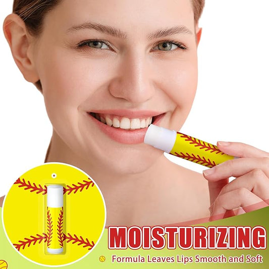 35 Pack Christmas Lip Balm Gifts Bulk Softball Natural Moisturizing Lipstick Set Christmas Gifts Softball Party Favors Sports Gift for Team Teen Adults Birthday Party Game Supplies Decorations