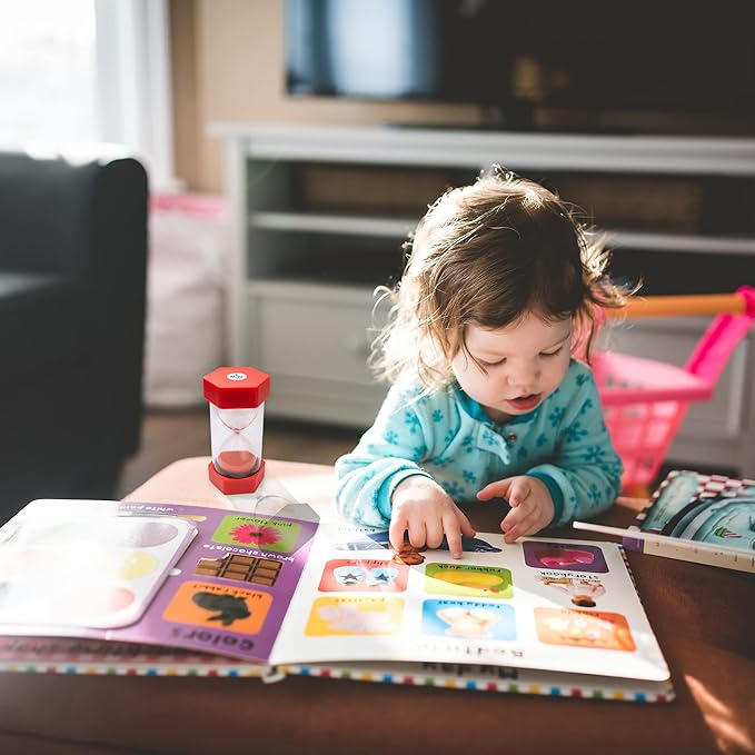 Sand Timer for Kids - 1 Minute Red - 6.3 Inches Hourglass Acrylic Covered Clock for Classroom, Home & Kids Room - Large Single Pack