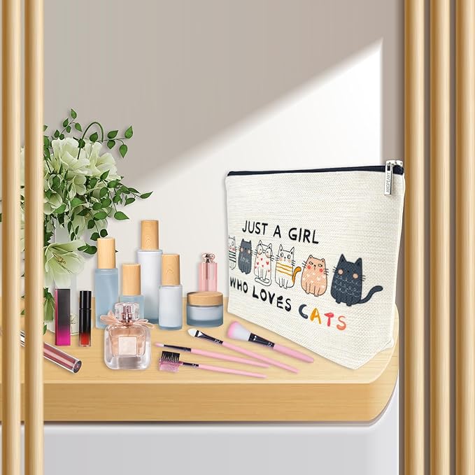ancpeany Cat Gifts for Women Makeup Bag, Cat Lover Gifts for Cats Lovers, Cats Themed Lady Gift, Cats Mom Accessories Stuff for Teens Girls Daughter Birthday Decorations, Cosmetic Bag Zipper Pouch