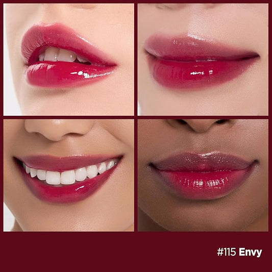 Laka Fruity Glam Tint, 4.5g/0.15oz, Glowing Lip Stain with Wide Color Spectrum, Hydrating & Lightweight Texture, Long-Lasting Bold Stain, Non-Sticky, Vegan, K-Beauty (#115 Envy)