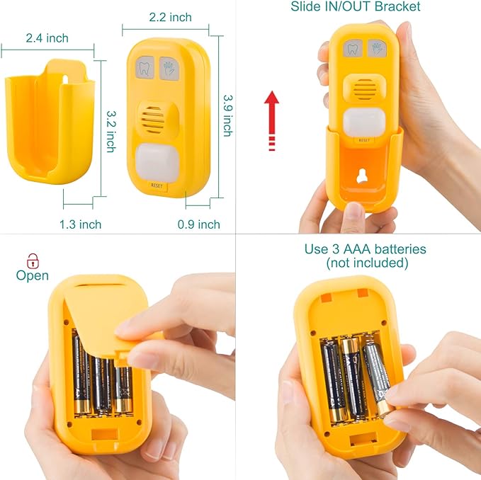 Musical Timer for Kids, Battery Powered 2 Minute Toothbrush Timer and 20 Seconds Bathroom Hand Wash Timers with LED Color Light, 3 Volume Options Musical Timers for Children Training Coach