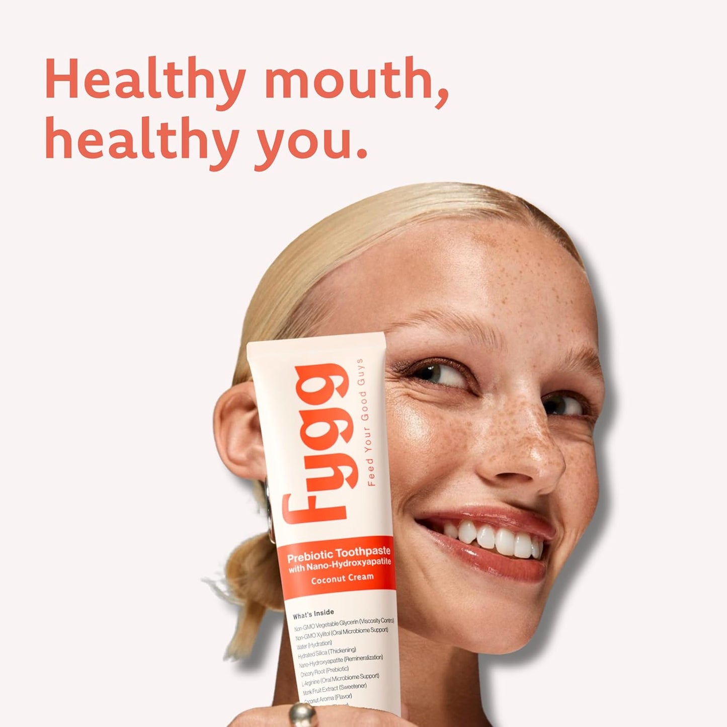 Fygg Fluoride-Free Toothpaste with Prebioitics – Coconut Cream Flavor (4oz) | Nano-Hydroxyapatite Remineralizing for Sensitive Teeth, Whitening & Enamel Repair