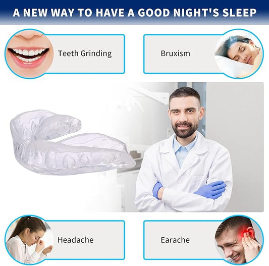 GlorySmile Mouth Guard for Clenching Teeth at Night, Upgraded Night Guards for Teeth Grinding, Pack of 8 Moldable Mouth Guard Stops Bruxism and Teeth Clenching 2 Sizes with Two Travel Cases