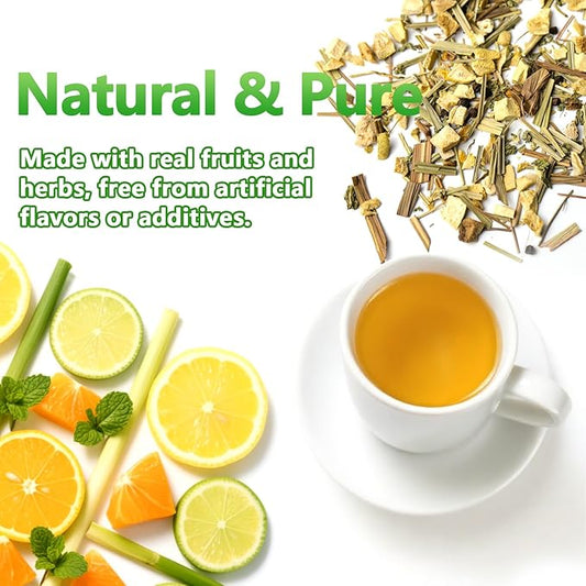 Lemon Peppermint Tea Bags – 60 Count |100% Natural Lemon & Mint Leaves | Naturally Refreshing & Uplifting | Caffeine-Free | Smooth & Cooling Flavor | Individually Wrapped for Daily Enjoyment
