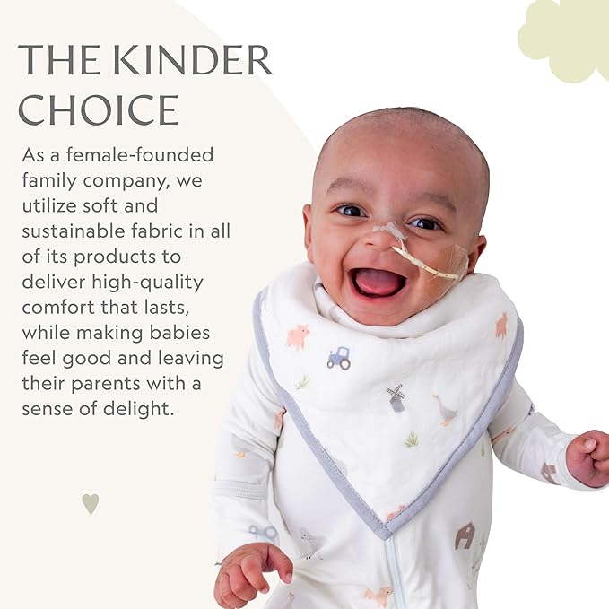 Bamboo Little Baby Bibs (Pack of 2) - Bibs with Adjustable Snaps- Absorbent Terry Backing