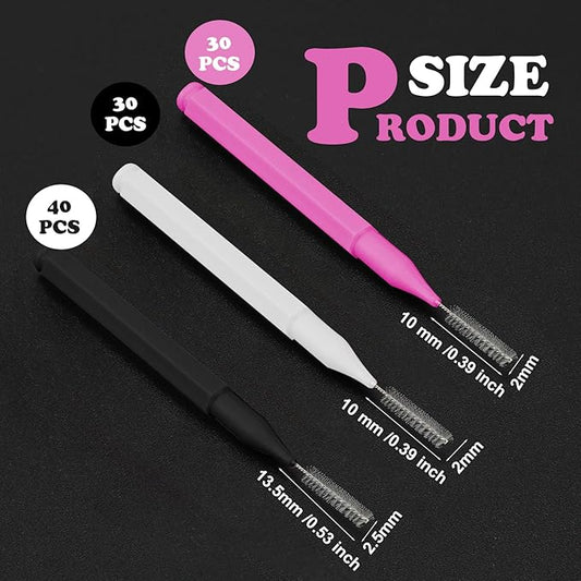 Patelai 100 Pieces Braces Brush for Cleaner Interdental Brush Toothpick Dental Tooth Flossing Head Oral Dental Hygiene Flosser Toothpick Cleaners Tooth Cleaning Tool(White, Black, Pink,Proper Size)