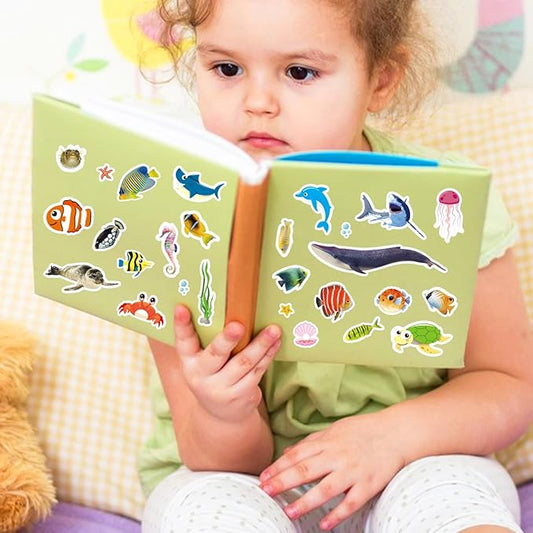 Ocean Animal Stickers 1056 Count Sea Ocean Animal Shark Tropical Fish Party Favors Goodie Bags Gifts for Kids Boys Girls Birthday Party Decoration Invitations Water Bottle Envelope Reward Stickers