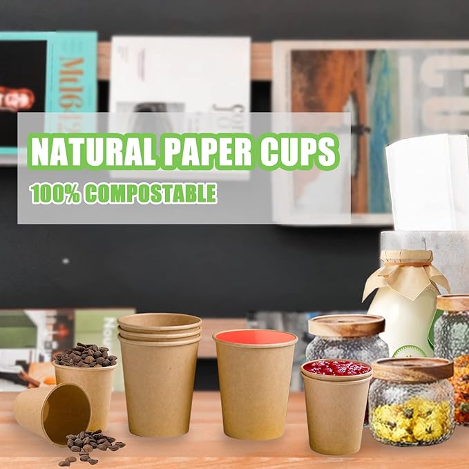 Lamosi 600 Pack 3 OZ Kraft Paper Cups, Disposable Bathroom Cups, Small Mouthwash Cup, Hot/Cold Beverage Cup for Home, Kitchen, Stores