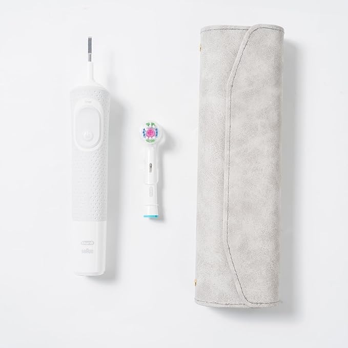 Leather toothbrush travel case, suitable for Oral-B/Oral-B Pro/Philips Sonicare electric toothbrushes, portable magnetic opening and closing protective bag