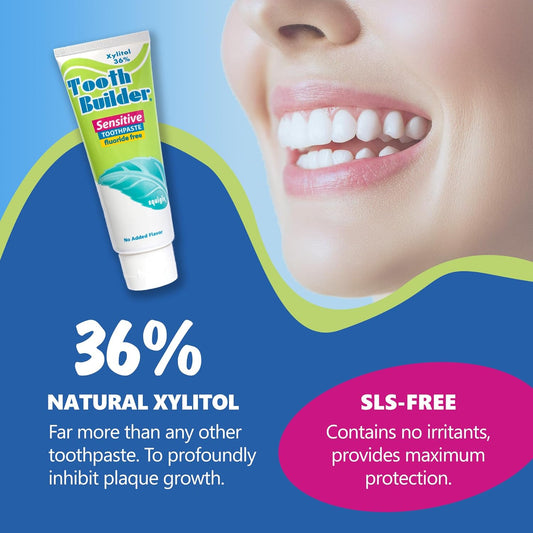 Squigle Tooth Builder SLS Free Toothpaste (Stops Tooth Sensitivity) Prevents Canker Sores, Cavities, Perioral Dermatitis, Bad Breath, Chapped Lips, 4 oz (16 Ounce (Pack of 4), Unflavored)