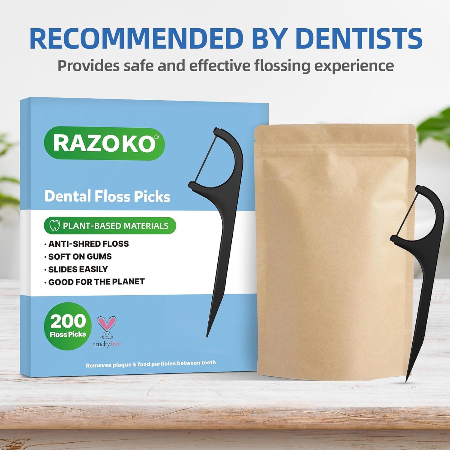 Biodegradable Dental Floss Picks - Easy Glide for Fresh Breath and Healthy Gums