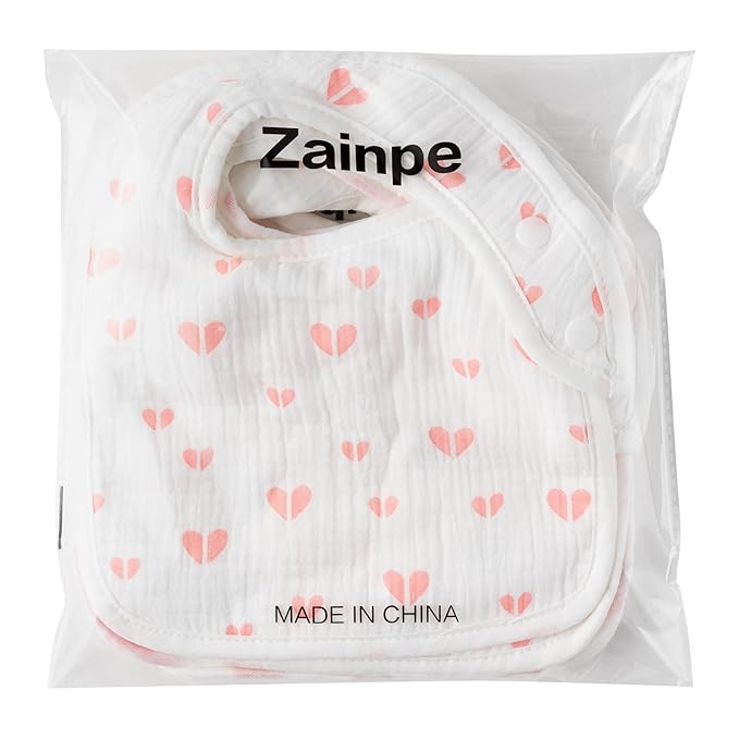 Zainpe 6Pcs Snap Muslin Cotton Baby Bibs Flowers Strawberry Patterns Infants Drooling Bib Soft Absorbent Adjustable Feeding Burp Cloths for Newborns Boy Girl Toddlers Teething Eating 0 to 36 Months