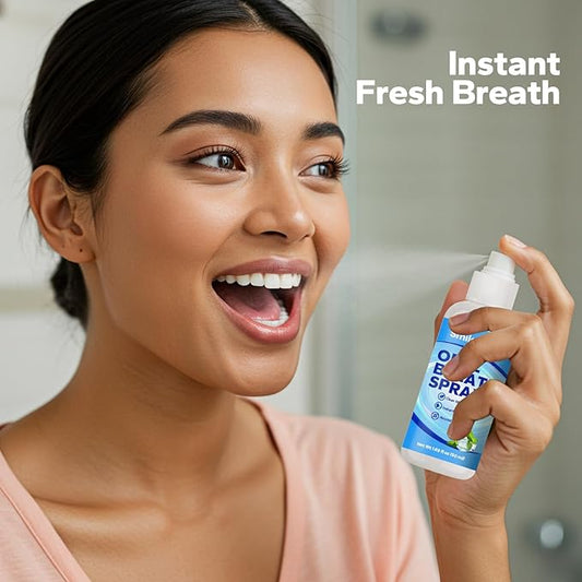 Fresh Breath Spray (2 Pack), Mouth Moisturizer for Dry Mouth, Long Lasting Mint Flavor, 1.69 oz Travel Size, Alcohol-Free & Sugar Free, Natural Ingredients for Bad Breath Instant Fresh