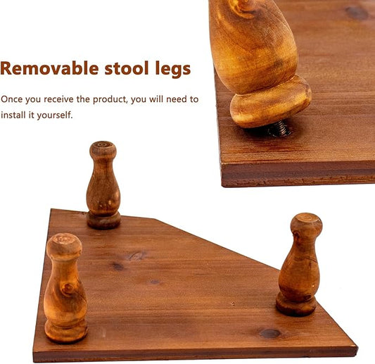 Wood Corner Counter Shelf Framehouse Decorative Tray Stand for Kitchen Bathroom Riser Organizer Coffee Bar Display Shelf with Detachable Legs (Darkbrown)