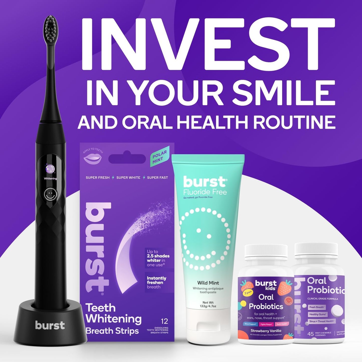 BURST Replacement Heads for Nova Sonic Toothbrush (Red) | Super-Soft Bristles Reduce Risk of Abrasion & Irritation | Tapered Ends Reach Below The Gumline | for a Whiter, Brighter Smile