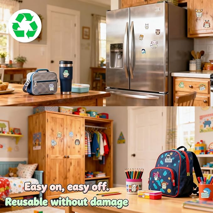 60pcs Emotional Support Animal Stickers, Cute Affirmation Sticker Pack for Adults, Kids & Teens, Waterproof Vinyl Inspirational Decals for Water Bottles, Laptops, Journals, Phones