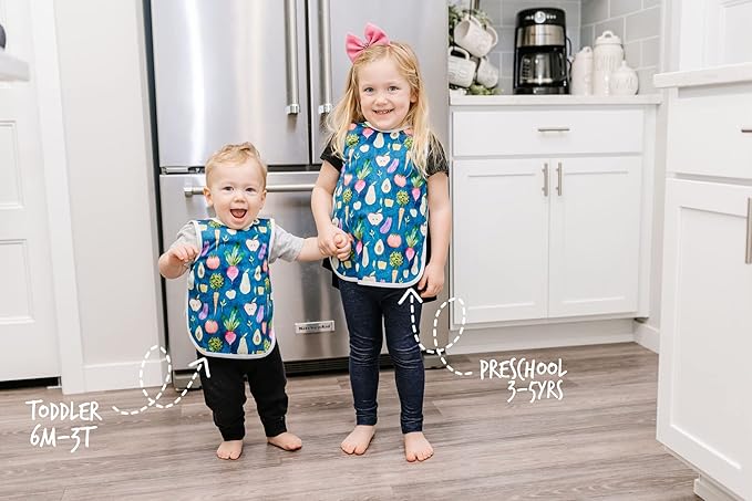 BapronBaby Farm Produce Bapron - No Neck Tie Safer Bib for Baby & Toddler - Soft Waterproof Stain Resistant - Machine Washable - Sz Baby/Toddler 6m-3T