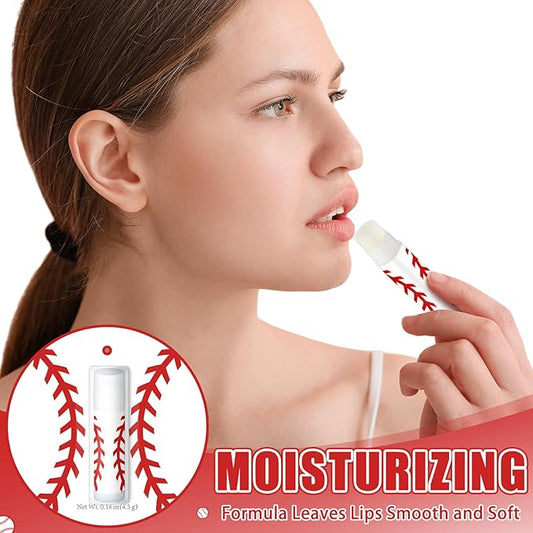 35 Pack Christmas Lip Balm Gifts Bulk Baseball Natural Moisturizing Lipstick Set Baseball Party Favors Sports Gift for Team Teen Adults Birthday Party Game Decorations Team Inspirational Gifts