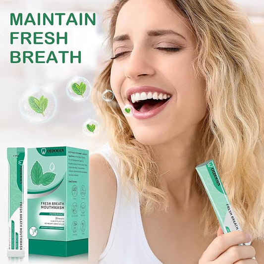 Mouthwash Travel Size Individually Wrapped Fresh Breath Mouthwash Mild Mint Flavor Office Travel Dating Essentials Mouth wash (0.37 Fl OZ(Pack of 20))