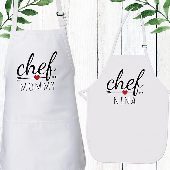 Personalized Kids Apron For Cooking, Toddler Apron for Girls and Boys, Chef Aprons For Women, Christmas Gift For Kids, Christmas Gifts for Mom