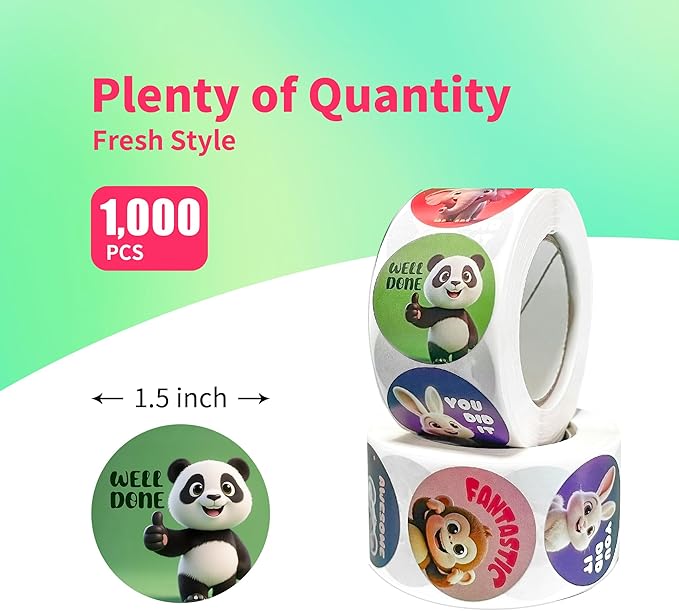 1000PCS Reward Stickers, Teacher Stickers for Kids Classroom 3D Space Theme Motivational Sticker for Kids to Earn as Good Job Sticker