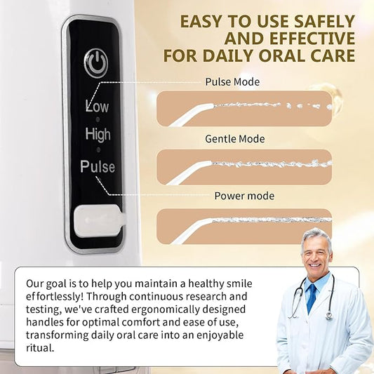 Water flossers for Teeth,irrigator Dental,Water Picks for Teeth Cleaning and flossing,IPX7 Waterproof & USB Rechargeable,3 Pressure Modes, 220ML Tank & 4 Nozzles for Travel