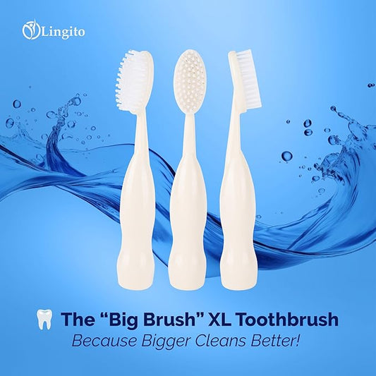 Lingito Smokers Toothbrush Wide-Head, Extra-Firm Hard-Bristle Oral Care for Tough Stains, Deep-Cleaning Manual Brush for Coffee & Tobacco-Stained Teeth, Premium Stain Removal & Brightening - (2 Pack)