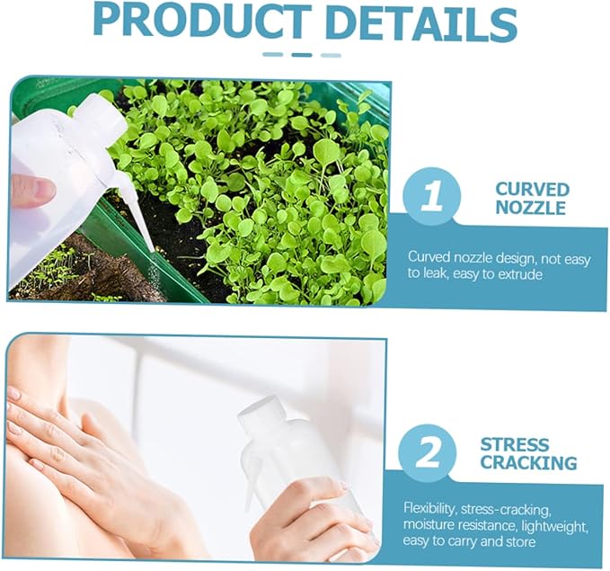 PRETYZOOM 500ml Plastic Wash Bottle Wide Mouth Squeeze Bottle for Cleaning and Irrigation Portable Rinse Squeezable Design