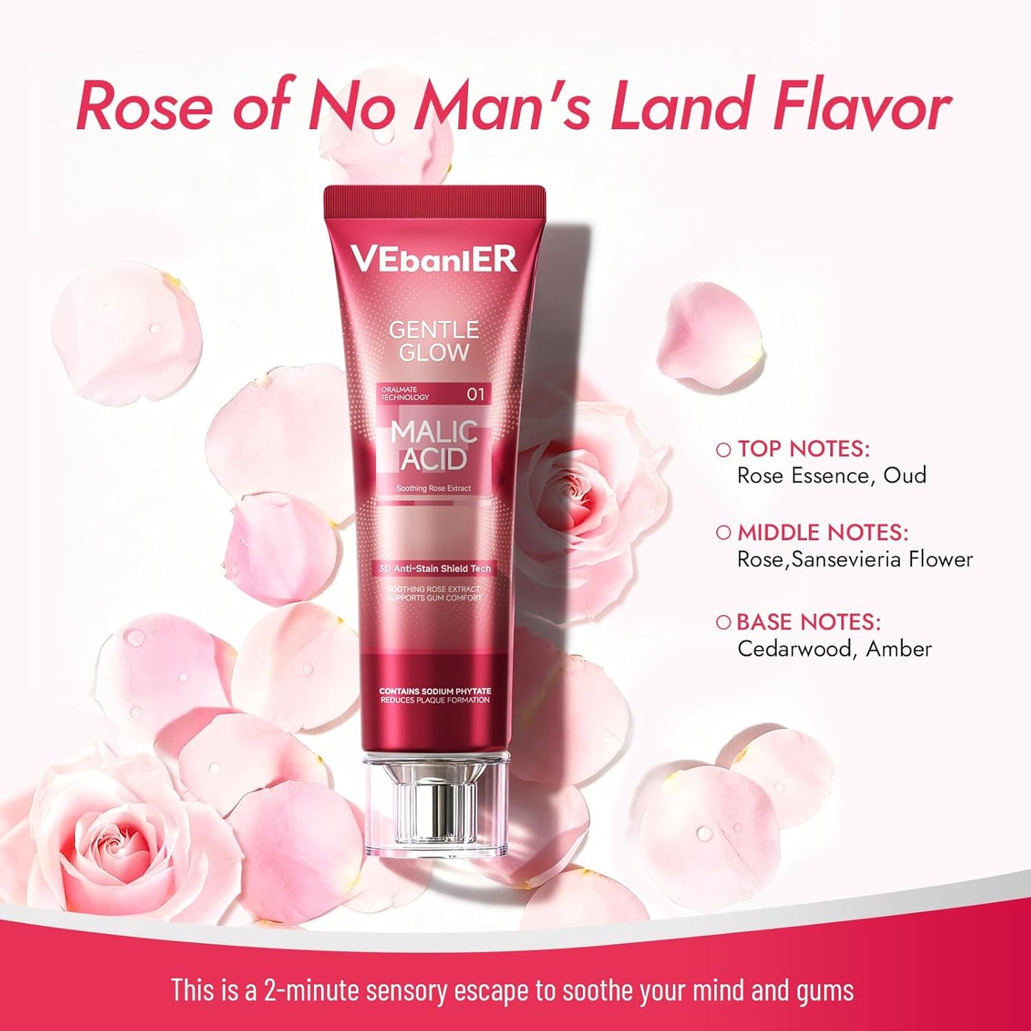 MALIC Acid Teeth Whitening Toothpaste,Natural Care Deep Stain Removal&Plaque,Fluoride Free,Non Toxic,for Adults, Kids and Sensitive Teeth,with Niacinamide,3.57oz.